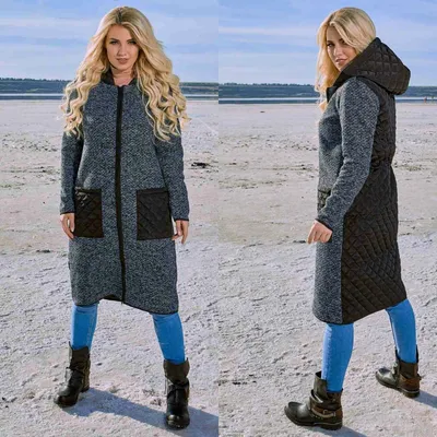 Комбинированное женское пальто (арт. 24644) ♡ интернет-магазин Gepur