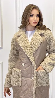 Комбинированное пальто с капюшоном