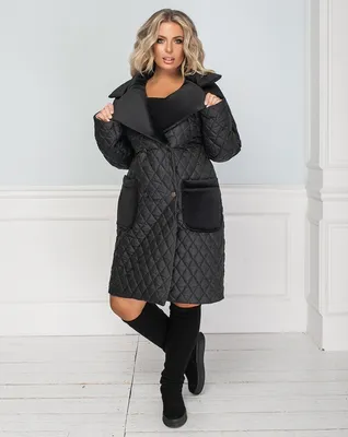 Комбинированное демисезонное пальто (№ 28758) ♡ Gepur - women clothes store