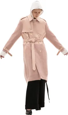 Комбинированное женское пальто,из шерсти альпаки и натуральной кожи  ягнёнка,со съёмным воротником из меха песца купить в Москве