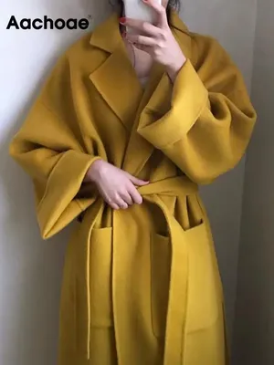 Женское шерстяное пальто с рукавом «летучая мышь» | AliExpress