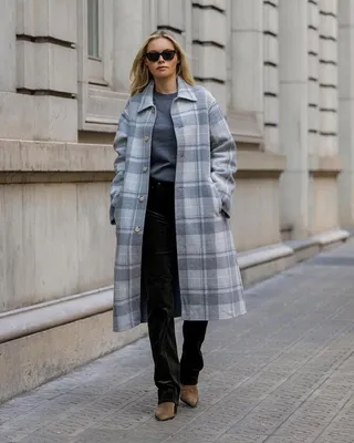 Купить удлиненное женское пальто в клетку - цена от производителя Raslov.ua