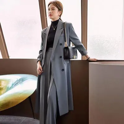 Тренч Senior Sense, женское длинное пальто на весну и осень, новый  темпераментный двубортный костюм с воротником, пальто – лучшие товары в  онлайн-магазине Джум Гик
