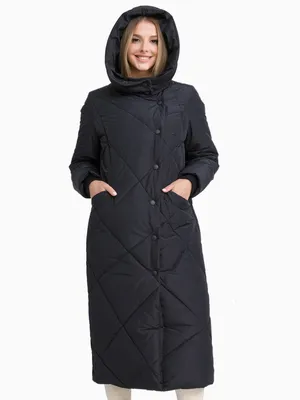 Пальто длинное зимнее женское черное – купить в Москве
