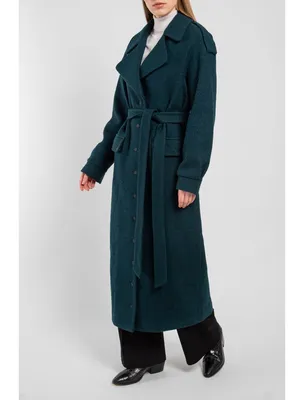 Женское длинное пальто в клетку с запахом English Factory, серый – заказать  с доставкой из-за рубежа через онлайн-сервис «CDEK.Shopping»