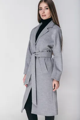 Женское длинное пальто голубого цвета кокон, купить в Москве по цене 26700  руб в интернет-магазине PRIMALOOK
