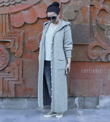 Пальто длинное женское вязаное в интернет-магазине Ярмарка Мастеров по цене  12100 ₽ – DEQ9VRU | Пальто, Ереван - доставка по России