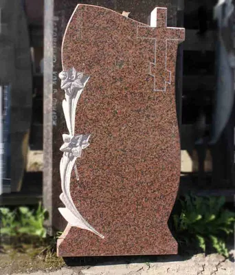 Памятник из красного гранита № 524 - Памятник из красного гранита  (Лезниковский) 100х50х8 Цена указана за полностью готовый памятник с фото,  надписями, гробницей и доставкой до 100км.