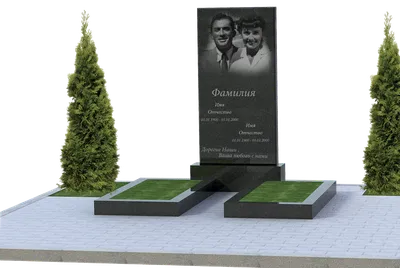 Памятник на двоих с крестом из гранита коричневого ГП-75 купить по  доступной цене | мастерская памятников ПетроПамятник