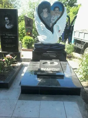 Памятник из гранита на могилу. Форма - Лебедь - Гранит памяти - Кинель