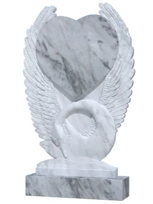 Двойной гранитный памятник с лебедем на стеле купить, заказать, цена Днепр  - 3d-granit.com