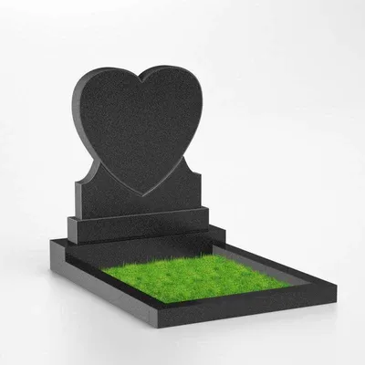 Заказать Памятник на могилу в виде сердца из гранита и мрамора с ангелом  PF-20 недорого | GM Group