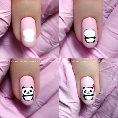 Панда на ногтях | Ногти, Дизайнерские ногти, Бирюзовые ногти