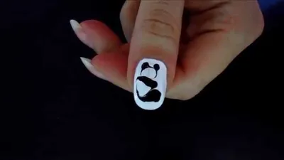 Простой рисунок на ногтях Панда 2 | Ногти, Искусство маникюра, Маникюр