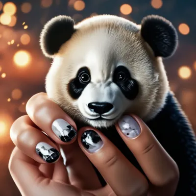 24 шт., Милый Панда, нажмите на ногти, французский стиль, ношение, полное  покрытие, длинные ногти, искусственные ногти, съемные, экономят время, ногти,  искусство, наконечник | AliExpress