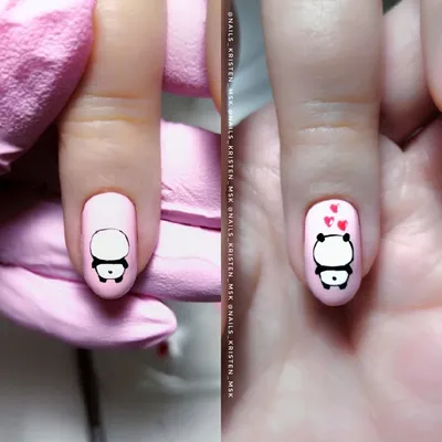 Панда на ногтях | Дизайнерские ногти, Дизай ногтей, Ногти
