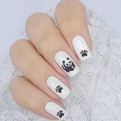 Панда на ногтях маникюр - 87 фото