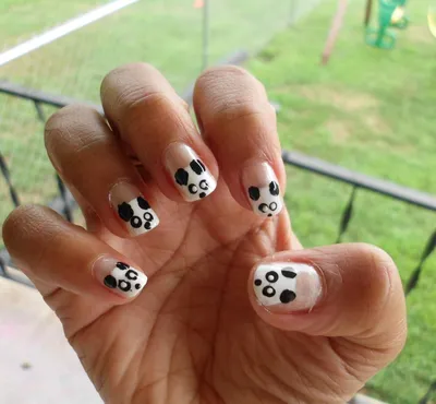 Панда на ногтях - 97 фото