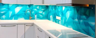 Купить панель Скинали «Диамант» декоративный кухонный фартук с ультра  прозрачного стекла 6мм. Цена, фото | интернет-магазин Prof-Decor