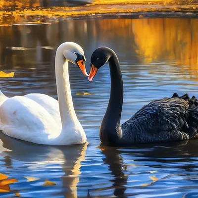 Пара лебедей один черный, второй …» — создано в Шедевруме