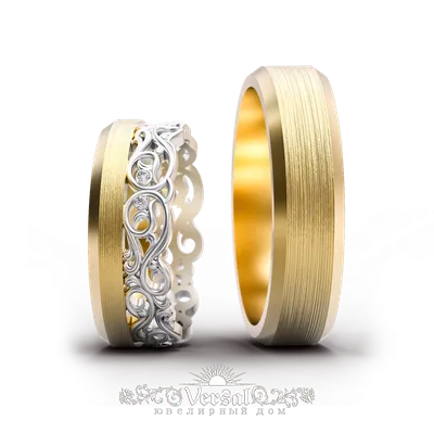 Купить Обручальные кольца парные из белого золота 585 пробы, серия \"Twin  set\" // Ювелирный интернет-магазин Rings.Ru