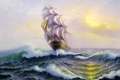Фотообои GrandPik 10200, 300х250 см(ШхВ) \"Море, корабль, парусник\" - купить  по выгодной цене в интернет-магазине OZON (639561679)