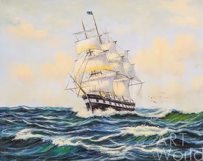 Картинки корабль, море, парусник, красиво - обои 1920x1080, картинка №155986