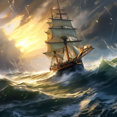 Раскраска Парусник на закате | Раскраски кораблей, парусников, лодок и т.п.