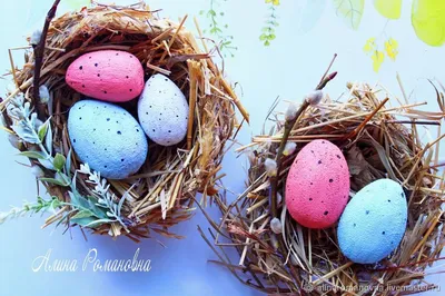 Создаем пасхальное гнездо и яйца своими руками | Журнал Ярмарки Мастеров