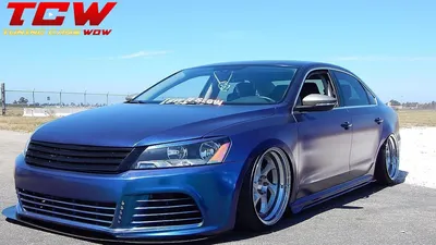 VW Passat B7 SE Bagged on Rotiform Rims Modified by Aldin - YouTube