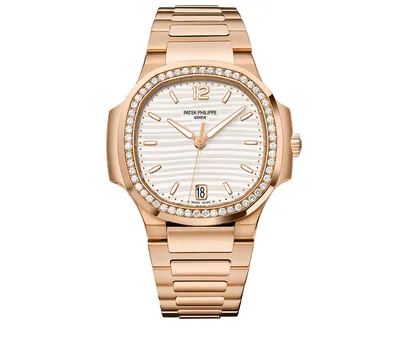 Часы Ladies Automatic Nautilus PATEK PHILIPPE Nautilus 7118/1200 R-001,  35,2 мм, розовое золото, указатель даты | Mercury