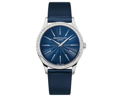 Часы PATEK PHILIPPE Calatrava 4897/300 G-001, 33 мм, белое золото, безель с  бриллиантами | Mercury