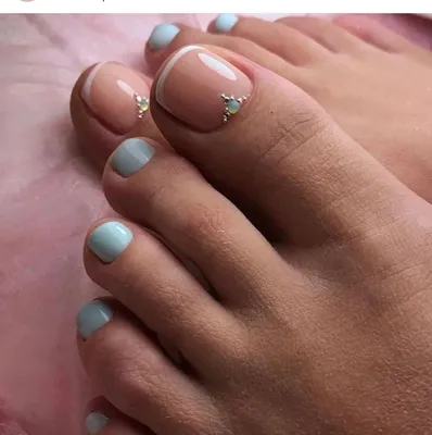 2019 Светлый педикюр на ногах модные тенденции 93 фото | Toe nails, White  tip nails, French toe nails