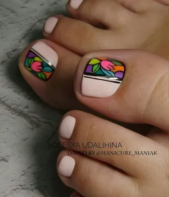 Слайдер-дизайн для педикюра ЦВЕТЫ Бабочки Стрекоза - Наклейки на Ногти для  Педикюра Fashion Nails Р6