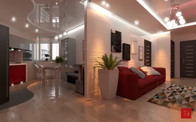 Дизайн интерьера 3-х комнатной квартиры с перепланировкой в Киеве для  небольшой семьи
