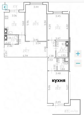 План трехкомнатной квартиры дома серии КОПЭ до перепланировки