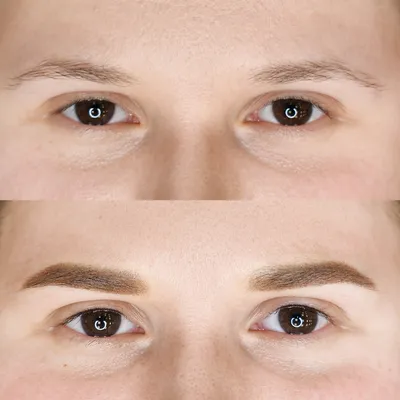 Перманентный макияж (татуаж) бровей: фото до и после