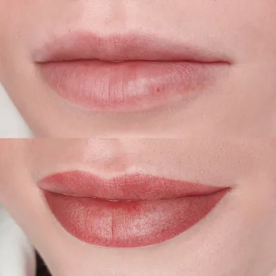 Губы до и сразу после процедуры ПМ в акварельной бесконтурной технике. Перманентный  макияж губ 💋 🌹Он придаст здоровый,сочный оттенок… | Instagram