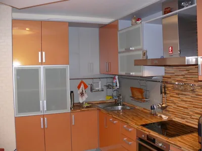 Персиковый цвет стен на кухне - 56 фото
