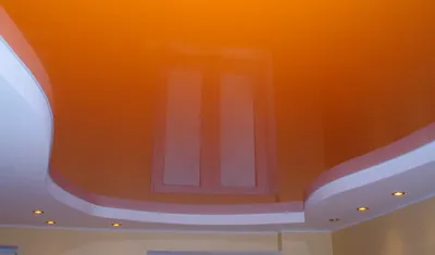 Оранжевый натяжной потолок | ЭЛИТ СТРОЙ