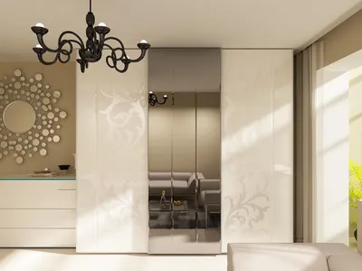 Встроенный шкаф в гостиную в современном стиле по индивидуальным размерам