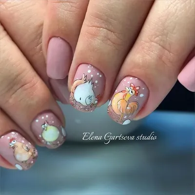 𝐸𝓁𝑒𝓃𝒶 𝒢𝒶𝓇𝓉𝓈𝑒𝓋𝒶 on Instagram: “Куряшки 😊 Роспись Gelcolor by  OPI. @elena_gartseva_studio 😉 #курица #петух #росписьногте… | Ногти,  Нейл-арт, Маникюр