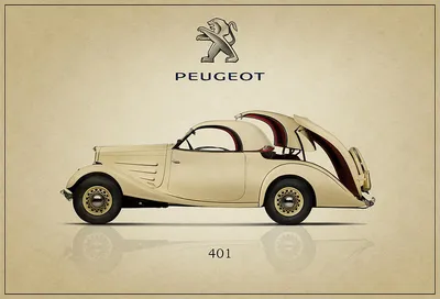 1934 Peugeot 401 Digital Art by Ambro Fine Art - Pixels Merch