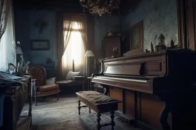 Купить цифровую версию картины: Вильгельм Хаммерсхёй - Ида в интерьере с  пианино | Артхив