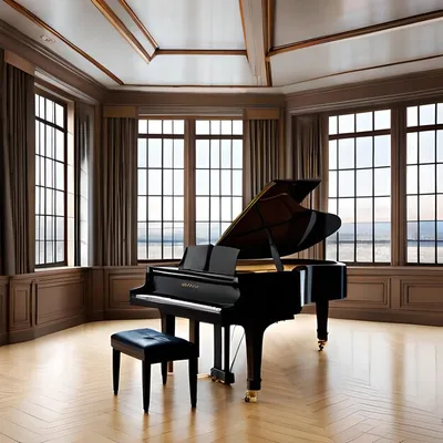 Черное фортепиано с пустой рамой в классическом интерьере стоковое фото  ©viz-arch 58667697