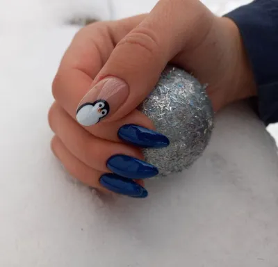 Маникюр пингвин, новогодний маникюр | Красивые ногти, Дизайнерские ногти,  Маникюр