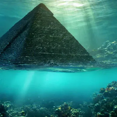Под водой стоит каменная пирамида , …» — создано в Шедевруме