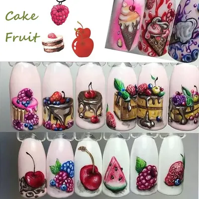 Роспись гель лаками Летний маникюр Сладости на ногтях Candy nails Summer  nails Nyári köröm | Fun nails, Nails, Mystic nails