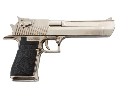 Макет пистолет Desert Eagle, никель (США-Израиль, 1982 г.) DE-1123-NQ  (D7/1123NQ) купить в Москве, СПБ, цена в интернет-магазине «Pnevmat24»