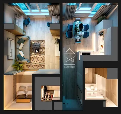 Дизайн квартиры-студии 30 кв. м +100 фото стильных интерьеров